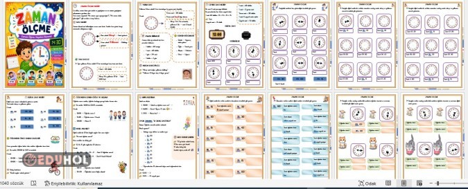 2. SINIF MATEMATİK ZAMAN ÖLÇME FASİKÜLÜ