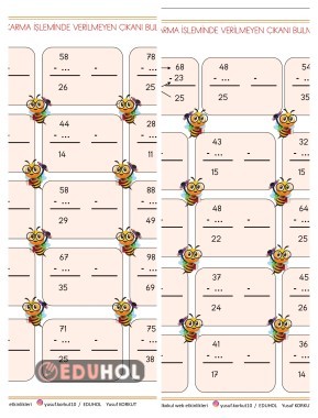 Çıkarma işleminde verilmeyen çıkanı bulma 1