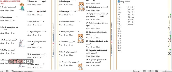 MI, Mİ ....SORU EKLERİ - TESTİ