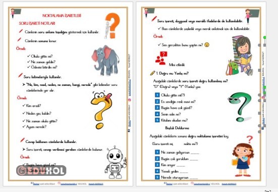 SORU İŞARETİ ETKİNLİĞİ DEFTER NOTU