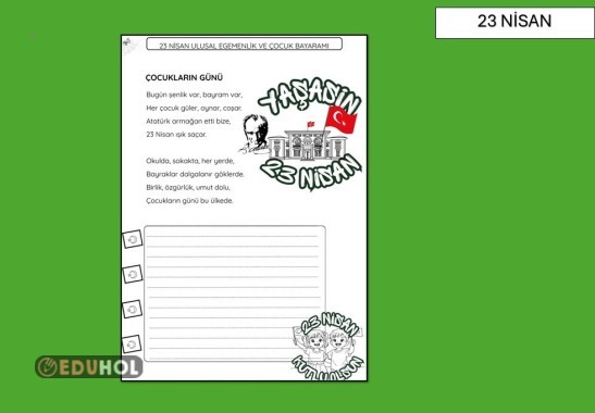 23 NİSAN ŞİİR OKUMA YAZMA