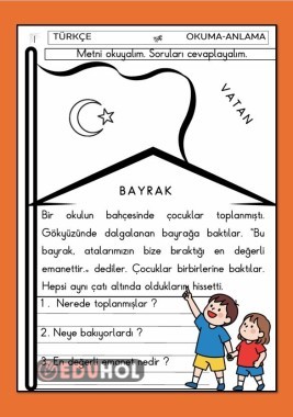 BAYRAK OKUMA ANLAMA METNİ ÇALIŞMA KAĞIDI