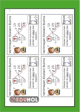 ÇIKARMA EKSİLENİ BULMA DEFTER NOTU