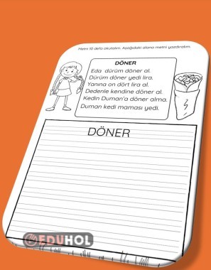 DÖNER OKUMA YAZMA ÇALIŞMA KAĞIDI