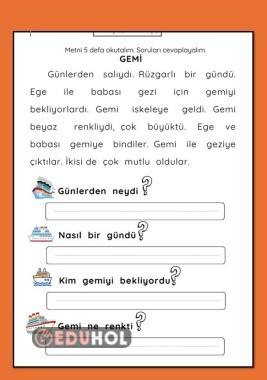 G SESİ GEMİ METNİ ÇALIŞMA KAĞIDI