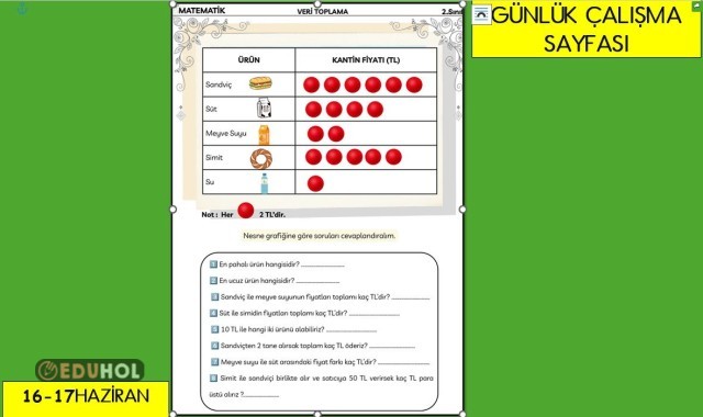 GÜNLÜK ÇALIŞMA SAYFAMIZ