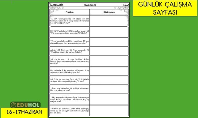 GÜNLÜK ÇALIŞMA SAYFAMIZ