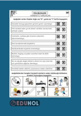 HAFTA SONU HAREKETLİ VARLIKLARIN TEHLİKELERİ ÇALIŞMA KAĞIDI