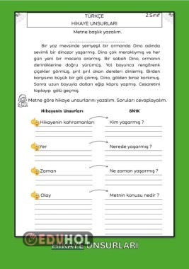 HİKAYE UNSURLARI,5N1K ÇALIŞMA KAĞIDI