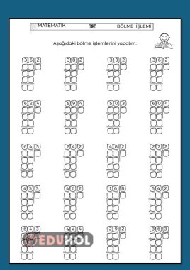 karışık bölme işlemi çalışma kağıdı