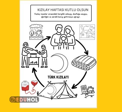 KIZILAY HAFTASI BOYAMA ÇALIŞMA KAĞIDI 2