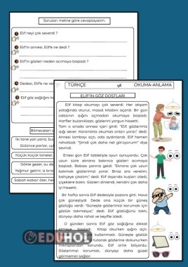 OKUDUĞUNU ANLAMA, BİLMECE ÇALIŞMA KAĞIDI