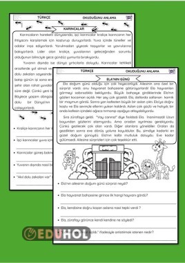 OKUDUĞUNU ANLAMA ÇALIŞMA KAĞIDI