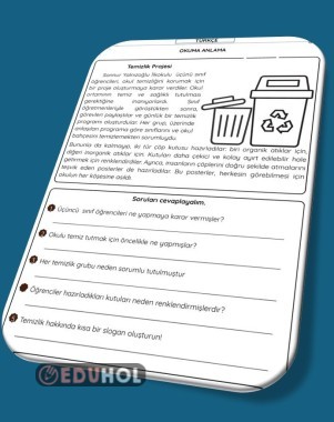 OKUMA ANLAMA ÇALIŞMA KAĞIDI