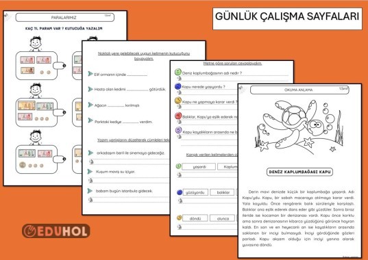 OKUMA ANLAMA-CÜMLE TAMAMLAMA-CÜMLE OLUŞTURMA- YAZIM YANLIŞI-PARALAR