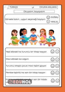 OKUMA ANLAMA ,DOĞRU YANLIŞ ÇALIŞMA KAĞIDI