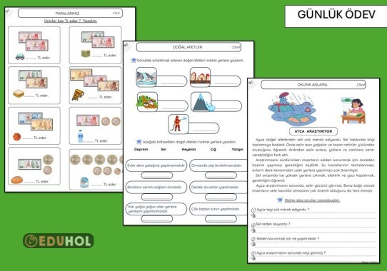OKUMA ANLAMA ( HAYAT BİLGİSİ İLİŞKİLENDİRME ) DOĞAL AFETLER PARALAR