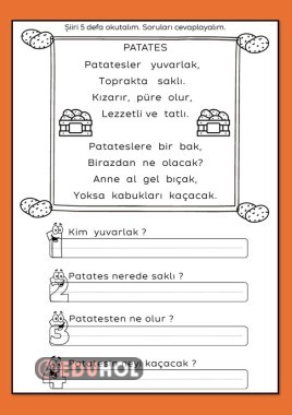 P SESİ PATATES OKU ANLA ÇALIŞMA KAĞIDI