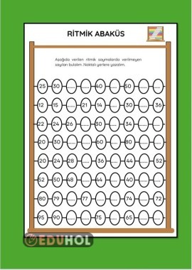 RİTMİK SAYMA EKSİK SAYIYI BUL ÇALIŞMA KAĞIDI