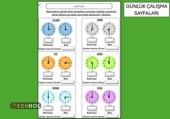 SAAT ÖNCE SONRA ÇALIŞMA SAYFASI