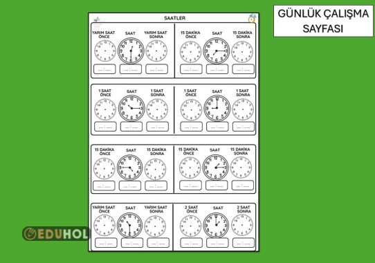 SAATLER ÖNCESİ SONRASI ÇALIŞMA SAYFASI