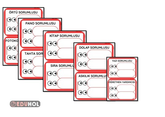 SINIF GÖREVLİLERİ İÇİN. Şeffaf dosya içinde kullanılabilir.