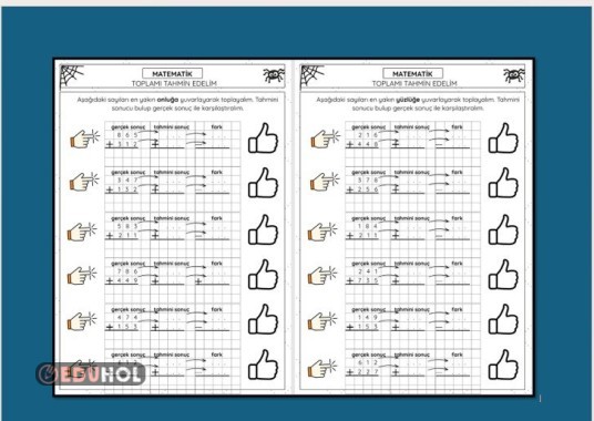 TAHMİNİ TOPLAMA İŞLEMİ ÇALIŞMA KAĞIDI