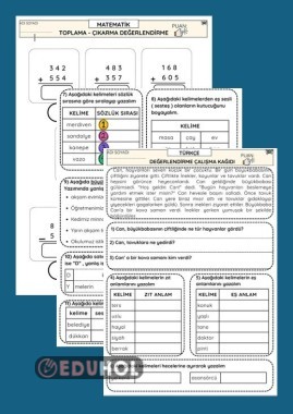 TÜRKÇE GENEL DEĞERLENDİRME İLE MATEMATİK TOPLAMA ÇIKARMA DEĞERLENDİRME