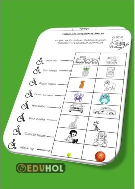 VARLIĞI NİTELEYEN SÖZCÜKLER ÇALIŞMA KAĞIDI