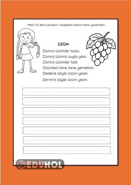Z SESİ ÜZÜM METNİ OKU YAZ ÇALIŞMA KAĞIDI