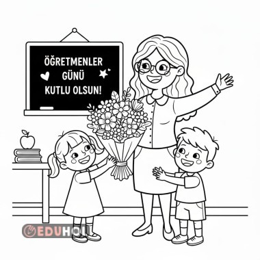 Öğretmenler Günü Boyama Sayfası