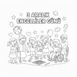 3 Aralık Dünya Engelliler Günü Boyama Sayfası