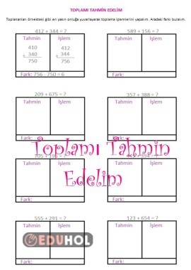 Toplamı Tahmin Edelim