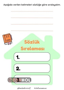 Sözlük Sıralaması( Yaz-Sil Şablonu)