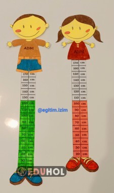 UZUNLUKLARIMIZI ÖLÇELİM💛 Kız Erkek Öğrenci Şablonu