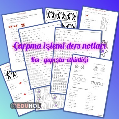 Çarpma işlemi ile ilgili deftere kes yapıştır ve ders notları