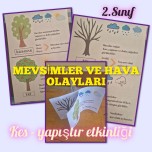 Mevsimler ve Hava Olayları ile ilgili kes - yapıştır etkinliği