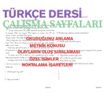 Türkçe dersi  çalışma sayfaları