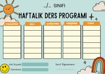 Haftalık Ders Programı