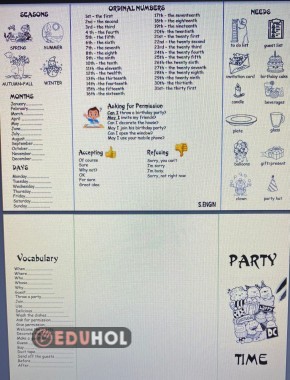 PARTY TIME WORKSHEET