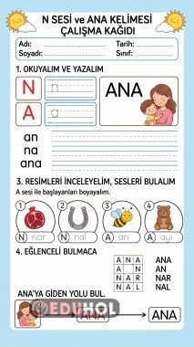 Ana Kelimesi Çalışma Kağıdı