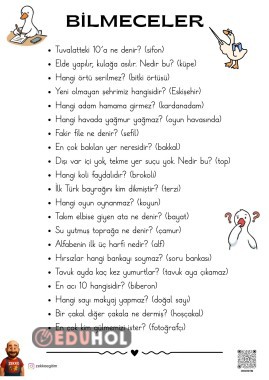 137 Adet Eğlenceli Bilmeceler