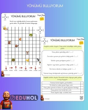 2.Sınıf Hayat Bilgisi Yönler Çalışma Kağıdı (2Adet)