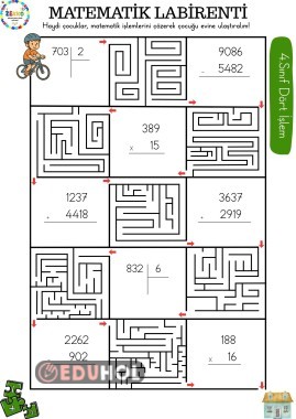 4.Sınıf Matematik Labirenti Dört İşlem (5Sayfa)