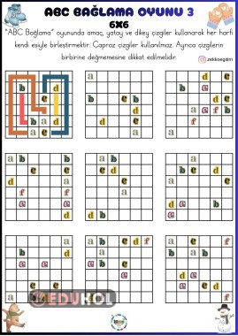 ABC Bağlama Oyunu 6X6 (Orta Seviye) 2 Adet