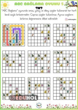 ABC Bağlama Oyunu 7X7 (Orta Seviye) 2 Adet