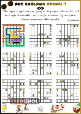 ABC Bağlama Oyunu 7X7 (İleri Seviye) 2 Adet