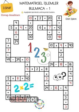 Matematik Dört İşlem Bulmaca 1 (3.Sınıf)