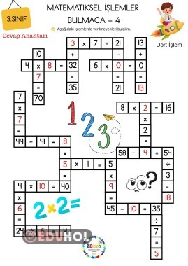 Matematik Dört İşlem Bulmaca 4 (3.Sınıf)