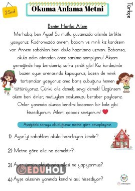Türkçe Okuma Anlama Metni (Benim Harika Ailem)